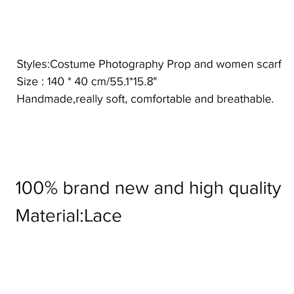 Matilla veil ladies lightweight sheer lace triangular scarf white. - Picture 5 of 5